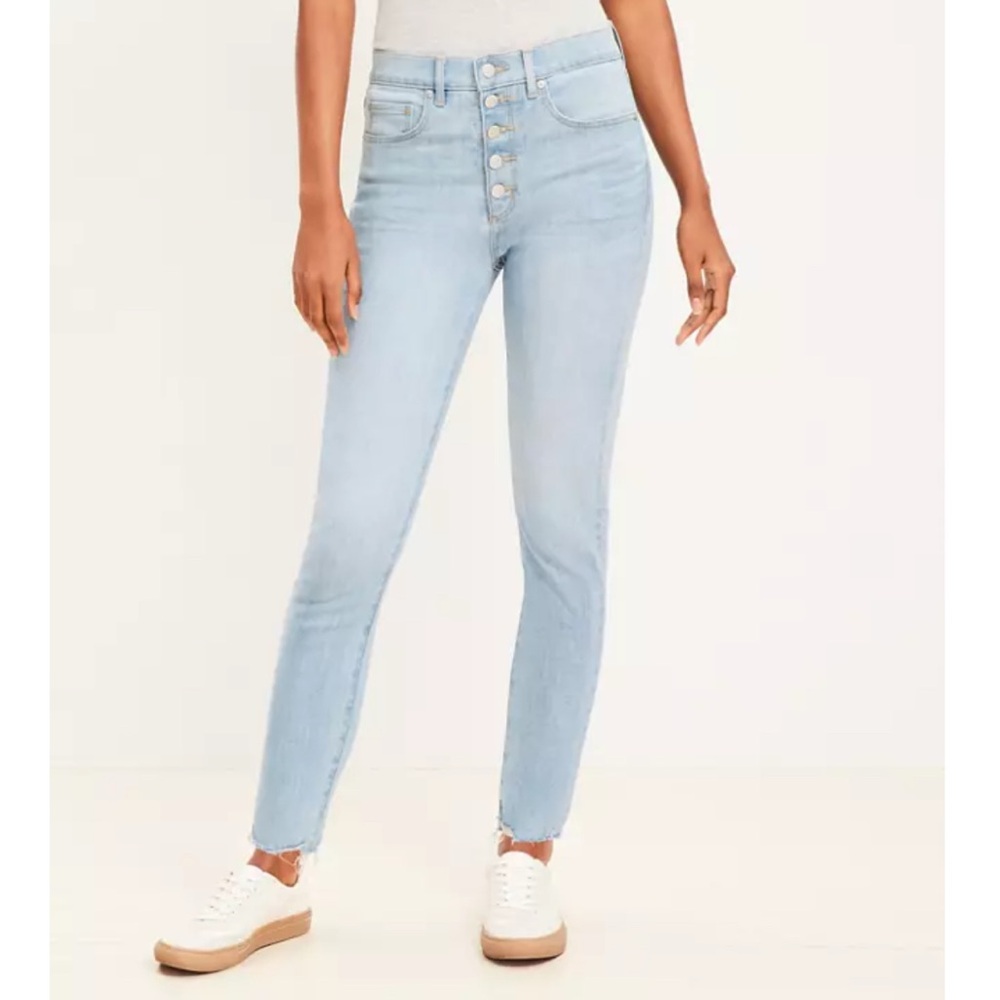 LOFT Blue Skinny Jeans High-Waisted Modern Fit